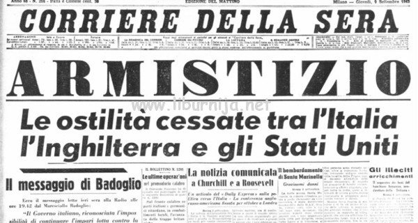 S time je sve počelo: Objava prekida neprijateljstava u Corriere della sera od 9. 9. 1943 