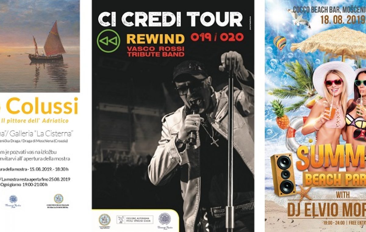 Italia in Arte e Cultura – Izložba Fabia Colussia, Vasco Rossi tribute band i DJ Elvio Moratto ovog vikenda u Mošćeničkoj Dragi