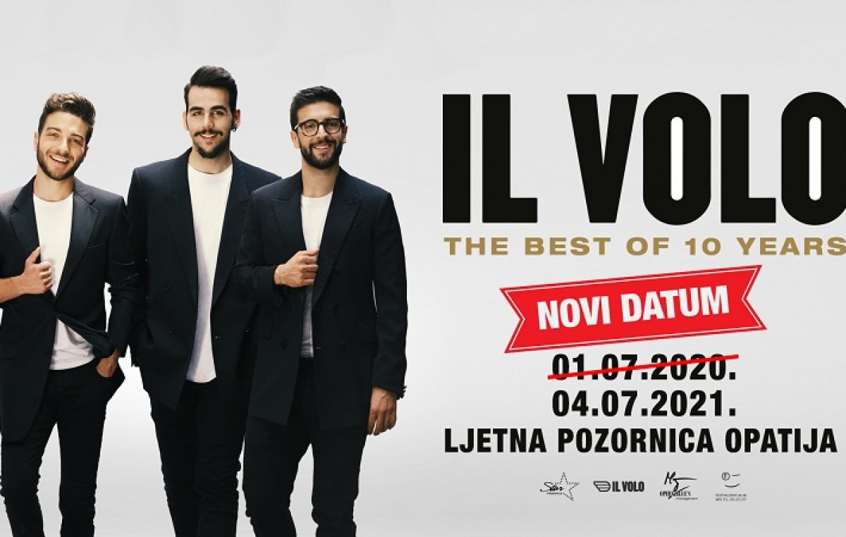 Koncert talijanskog opernog pop trija IL VOLO odgađa se 2021.