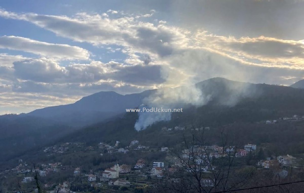 [FOTO] Požar otvorenog prostora u Poljanama: Pripadnici JVP Opatija na intervenciji u Menderima