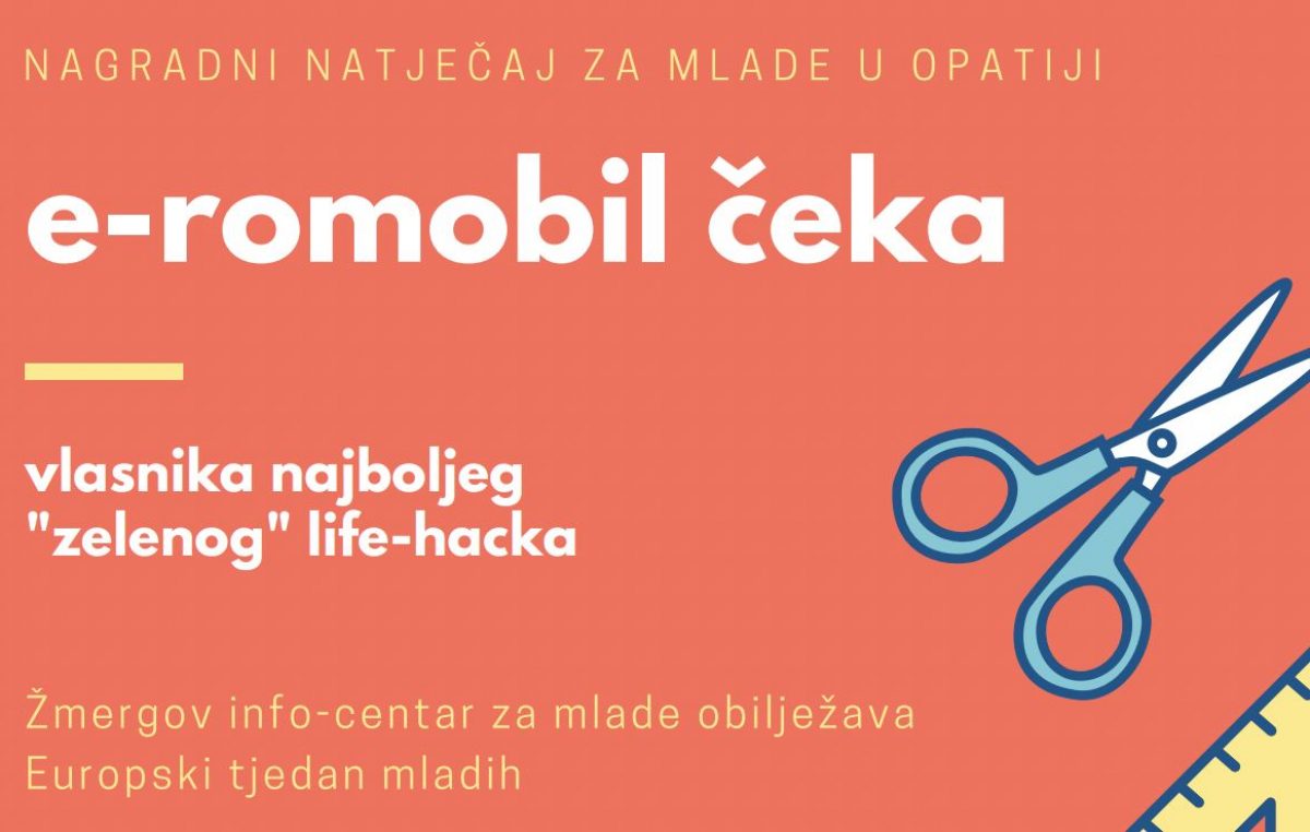 Osvojite e-romobil: U sklopu obilježavanja Europskog tjedna mladih, Žmergo organizirao nagradni natječaj “Zeleni” life-hack